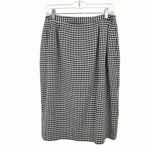 VINTAGE MORGAN MILLER BLACK & WHITE HOUNDSTOOTH PENCIL SKIRT W/ POCKETS - 14